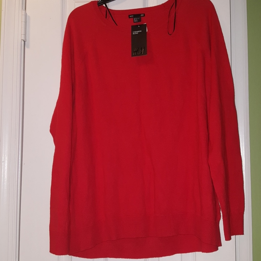 Brand NWT tomato red cashmere blend sweater